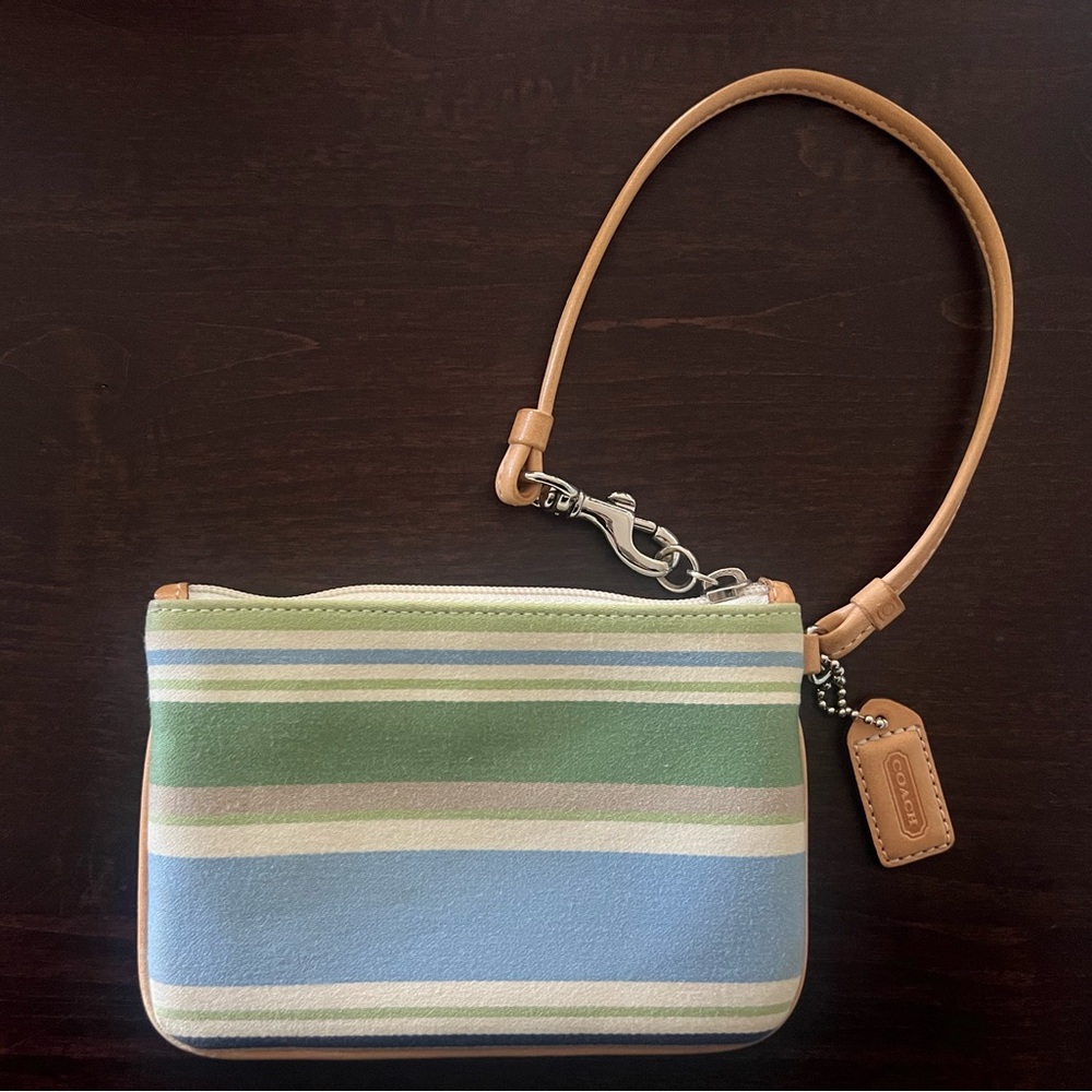 Like New! Coach Multicolor Striped Wristlet